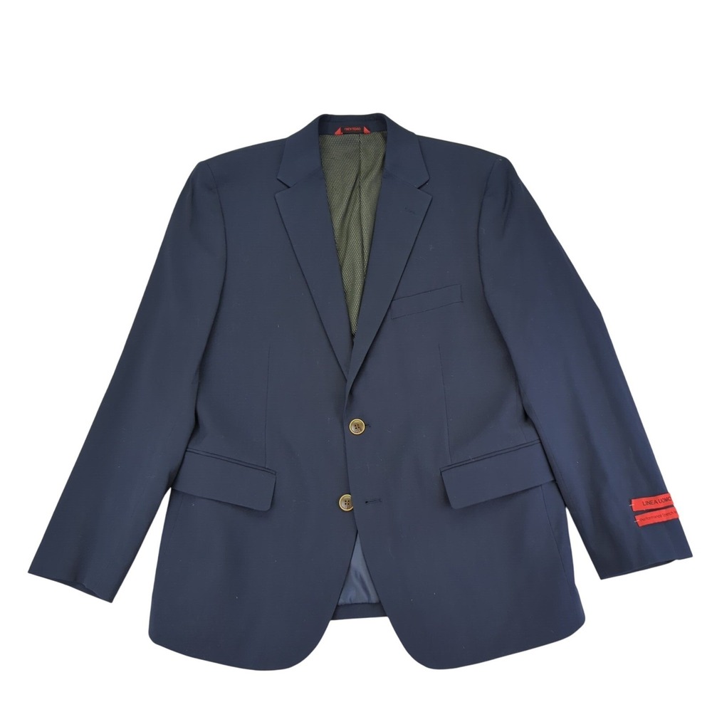 Linea‎ Uomo Men's Navy Blue Performance Stretch Wool Blazer Sport Coat 40S NWT